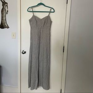 EUC Linen grey and white pin stripe Maxi Dress